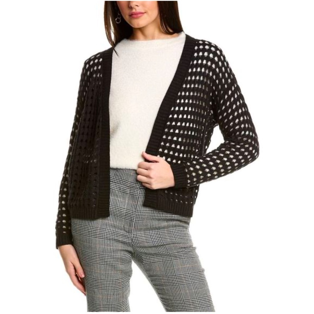 WISPR Pointelle Silk-Blend Cardigan Black Size M
